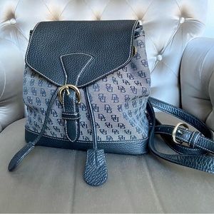 Dooney & Bourke Vintage Iconic Monogram Black Canvas Leather Backpack
